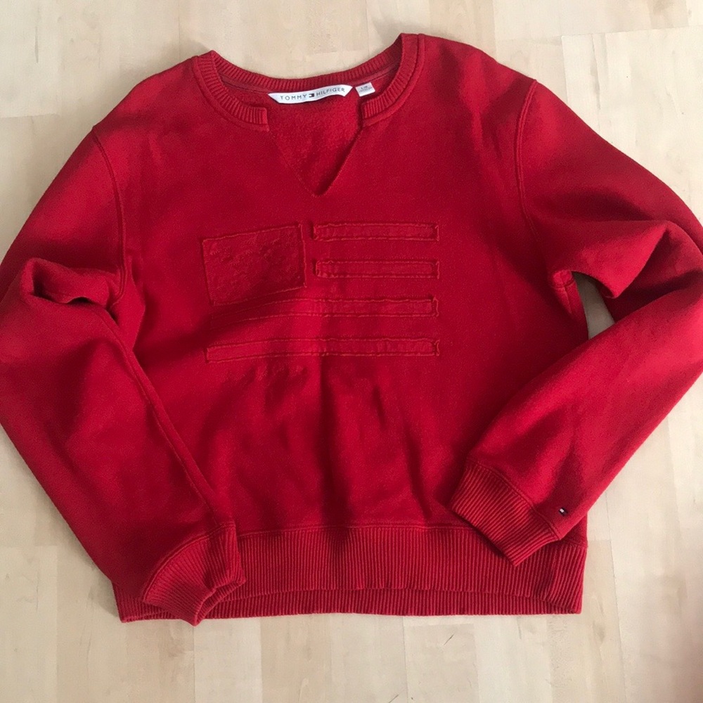 Ladies Red  V-neck Tommy Hilfiger sweater